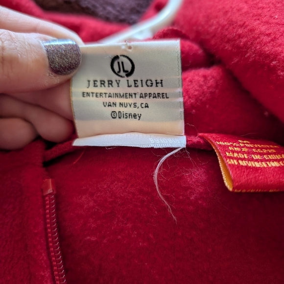 Walt Disney World Vintage Jerry Leigh Mickey Mouse Red Fleece Hoodie Size Medium - Picture 4 of 5